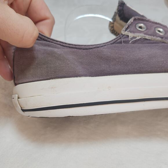 Converse Shoes Mens 13 Purple Laceless Faded Grunge Punk Destroyed Slip Ons Worn - Picture 11 of 15